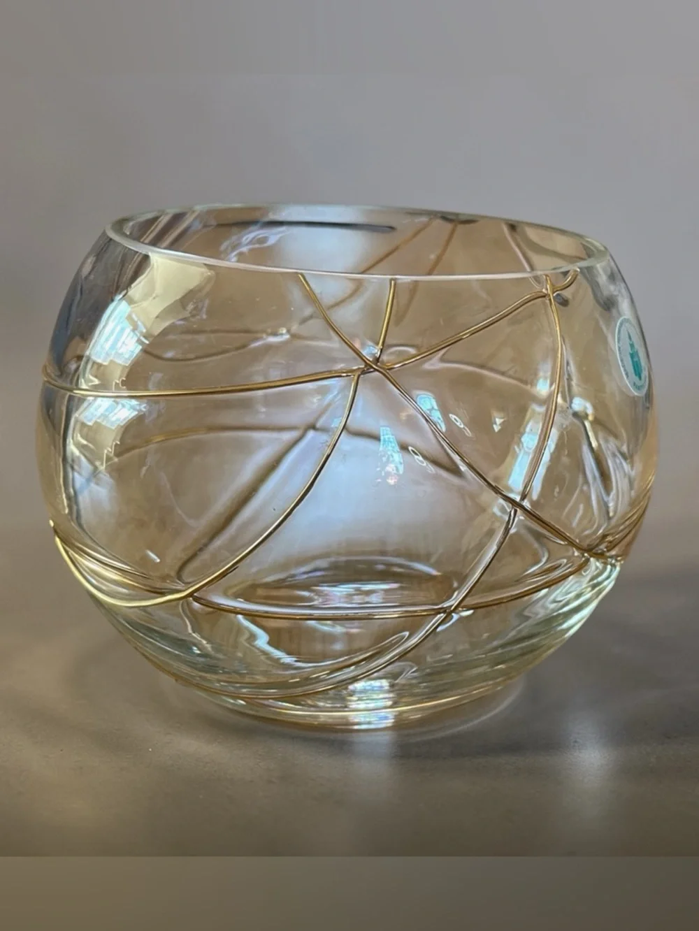 Partylite Calypso candle bowl with gold accents